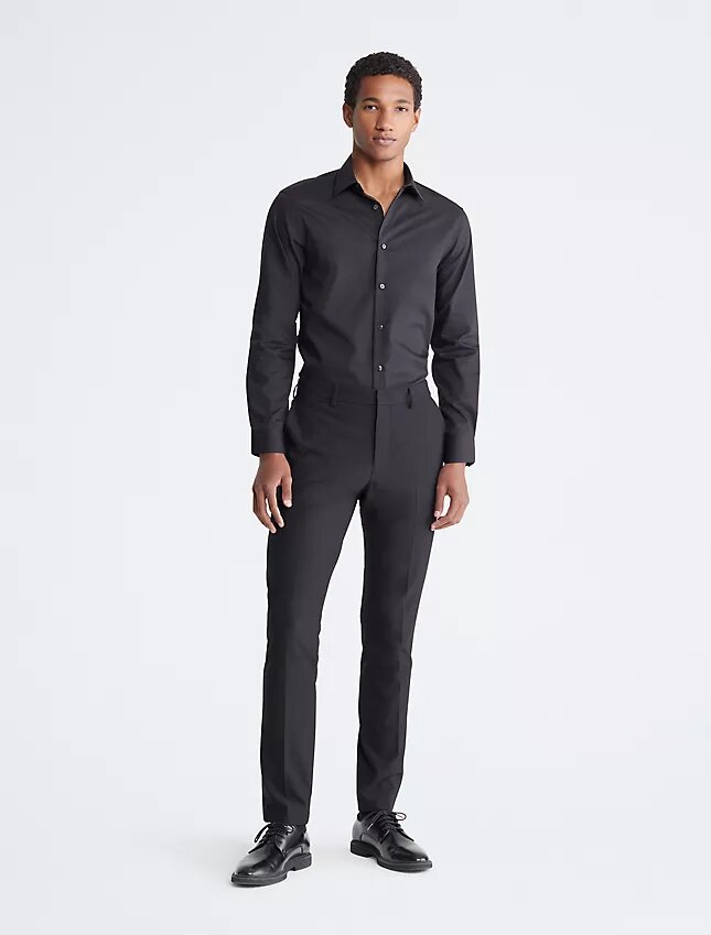 Puuvillainen slim fit -meko, jossa on kalanruotokuvio Puuvillainen slim fit -meko, jossa on kalanruotokuvio