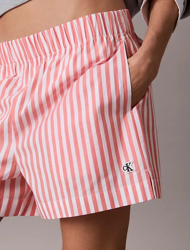 Puuvillapopliiniset raidalliset shortsit Puuvillapopliiniset raidalliset shortsit