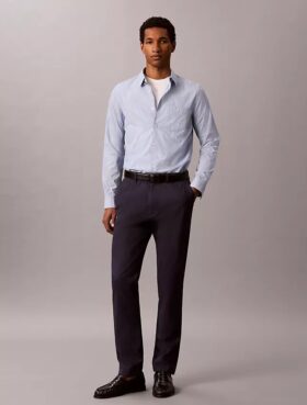 Puuvillasatiiniset slim-fit-chino-housut