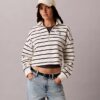 Raidallinen Monogram-terry-cropped-toppi Raidallinen Monogram-terry-cropped-toppi