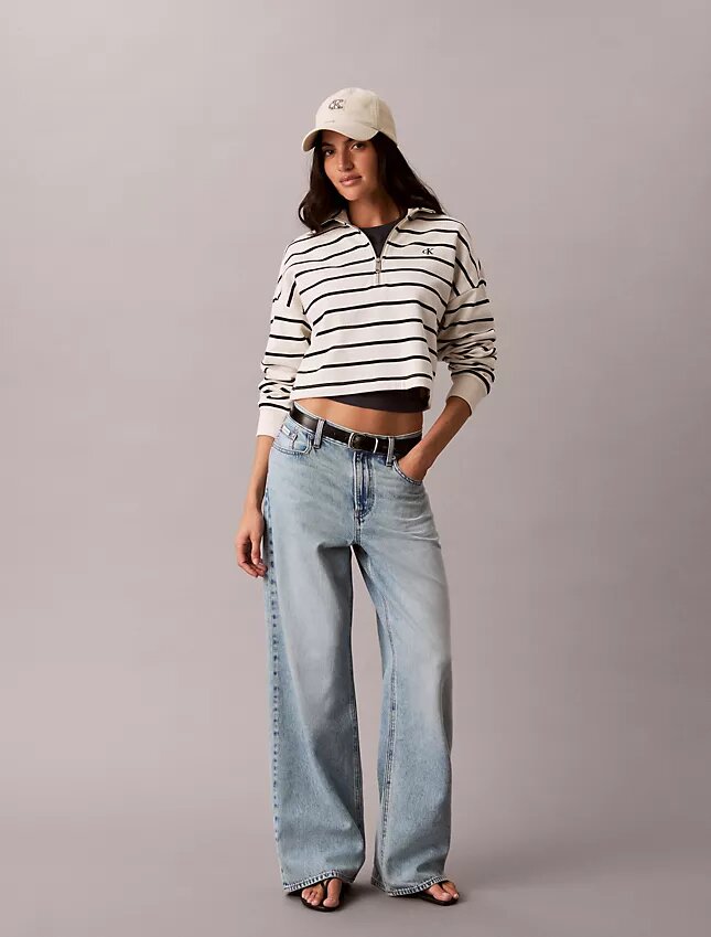 Raidallinen Monogram-terry-cropped-toppi Raidallinen Monogram-terry-cropped-toppi