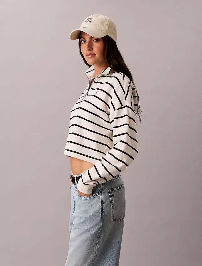 Raidallinen Monogram-terry-cropped-toppi Raidallinen Monogram-terry-cropped-toppi