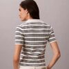 Raidallinen ribbineulottu slim-polo Raidallinen ribbineulottu slim-polo