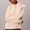 Rib-neuleinen rento turtleneck-villapaita