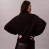 Rib-neulottu, rento turtleneck-villapaita