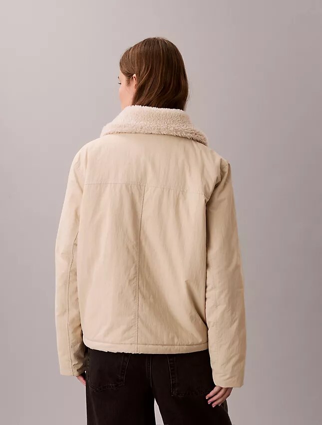 Sherpa-kauluksellinen rento takki Sherpa-kauluksellinen rento takki