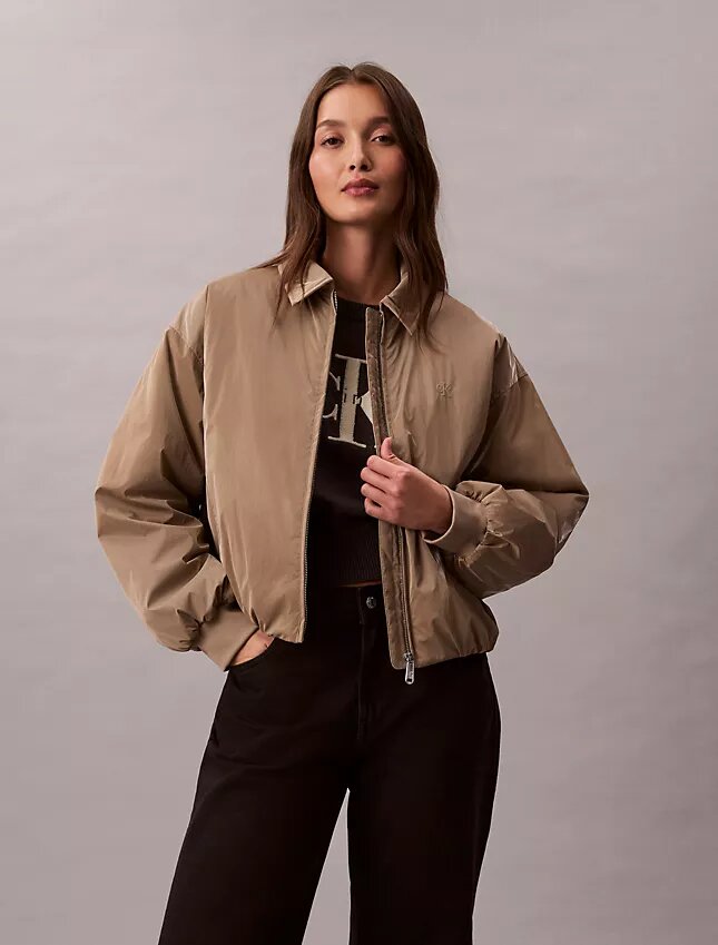 Shine-eristetty bomber-takki Shine-eristetty bomber-takki