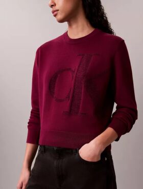 Sileä puuvillainen chenille-Monogram-pusero