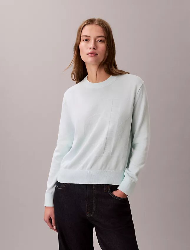Sileä puuvillainen Monogram-pusero Sileä puuvillainen Monogram-pusero