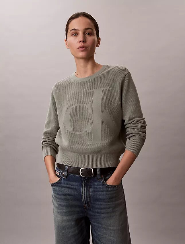 Sileä puuvillainen Monogram-pusero Sileä puuvillainen Monogram-pusero