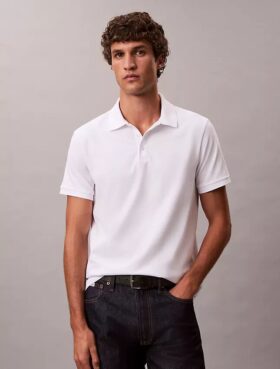 Sileä puuvillaseos-Monogram-polo
