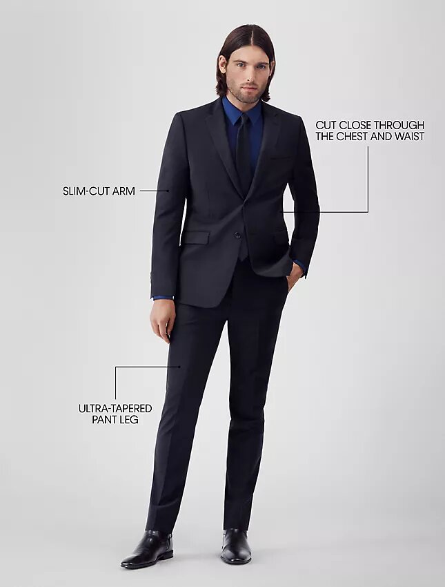 Slim Fit -mallinen tummansininen puku-takki Slim Fit -mallinen tummansininen puku-takki