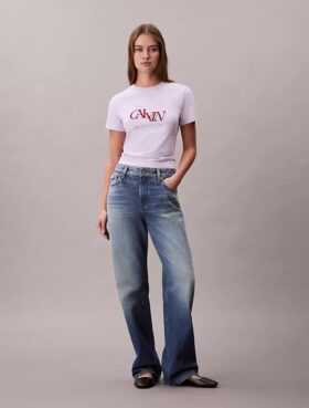 Split Logo Graphic Slim T-paita