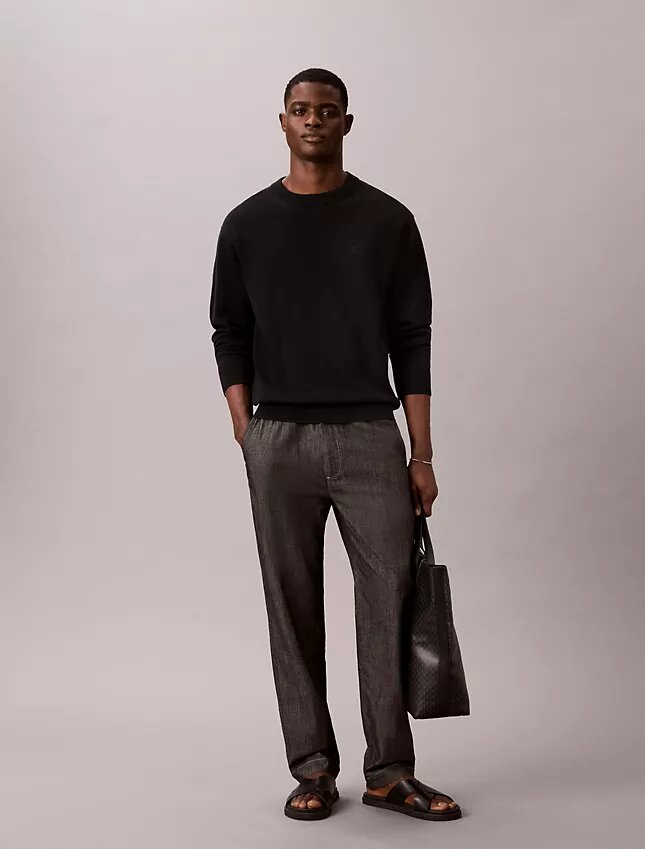 Suorat chambray-housut Suorat chambray-housut