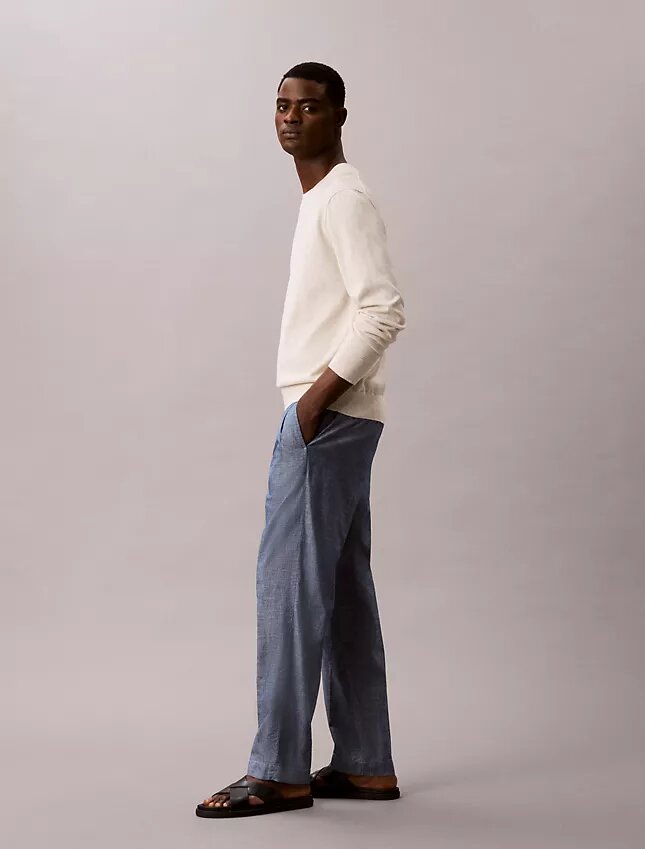 Suorat chambray-housut Suorat chambray-housut