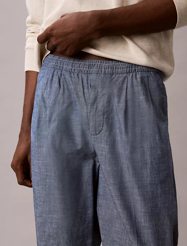 Suorat chambray-housut Suorat chambray-housut