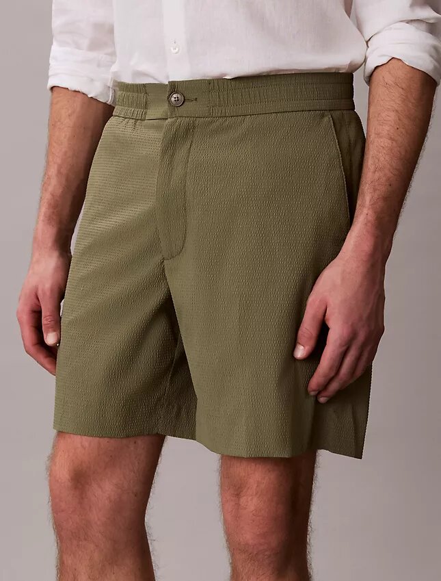 Suorat, joustavat 7 tuuman seersucker-shortsit Suorat, joustavat 7 tuuman seersucker-shortsit