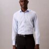 Teräksenvärinen yksivärinen slim fit -paita napit edessä