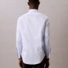 Teräksenvärinen yksivärinen slim fit -paita napit edessä