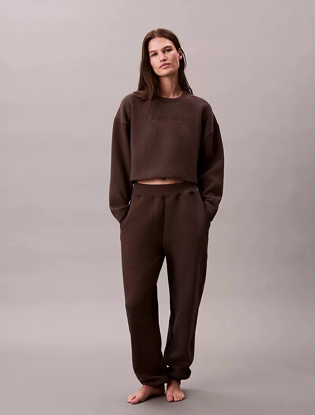 Tikkattu fleece-yöpaita Tikkattu fleece-yöpaita