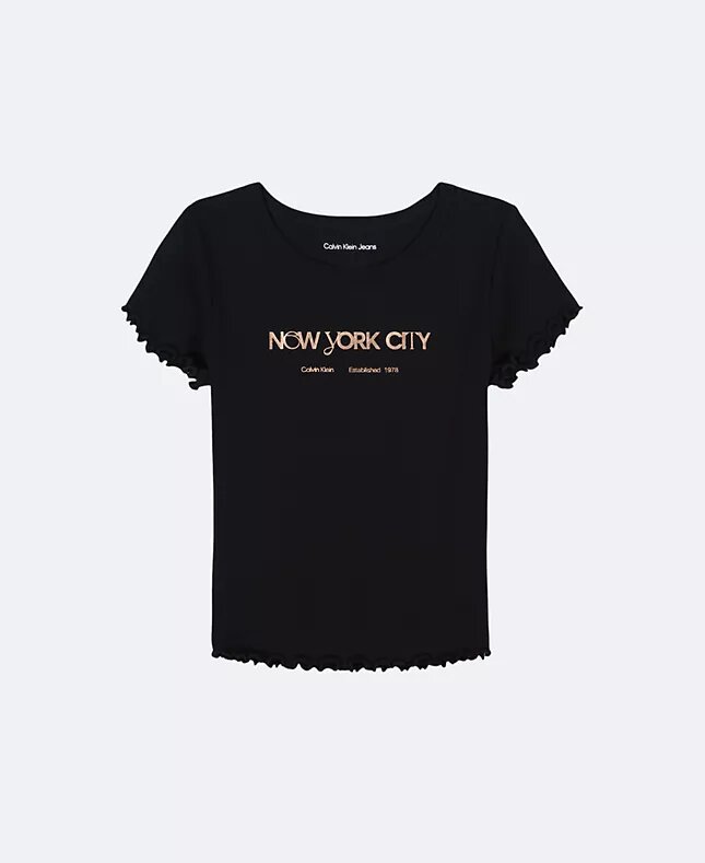 Tytöt New York City -logolla varustettu klassinen T-paita Tytöt New York City -logolla varustettu klassinen T-paita