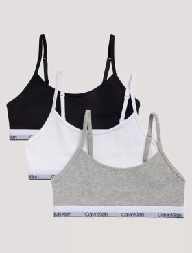 Tyttöjen Cotton Stretch 3-pakkaus Unlined lyhyet Bralette-tyyppiset vaatteet