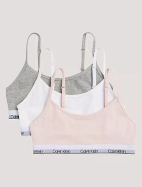 Tyttöjen Cotton Stretch 3-pakkaus Unlined lyhyet Bralette-tyyppiset vaatteet