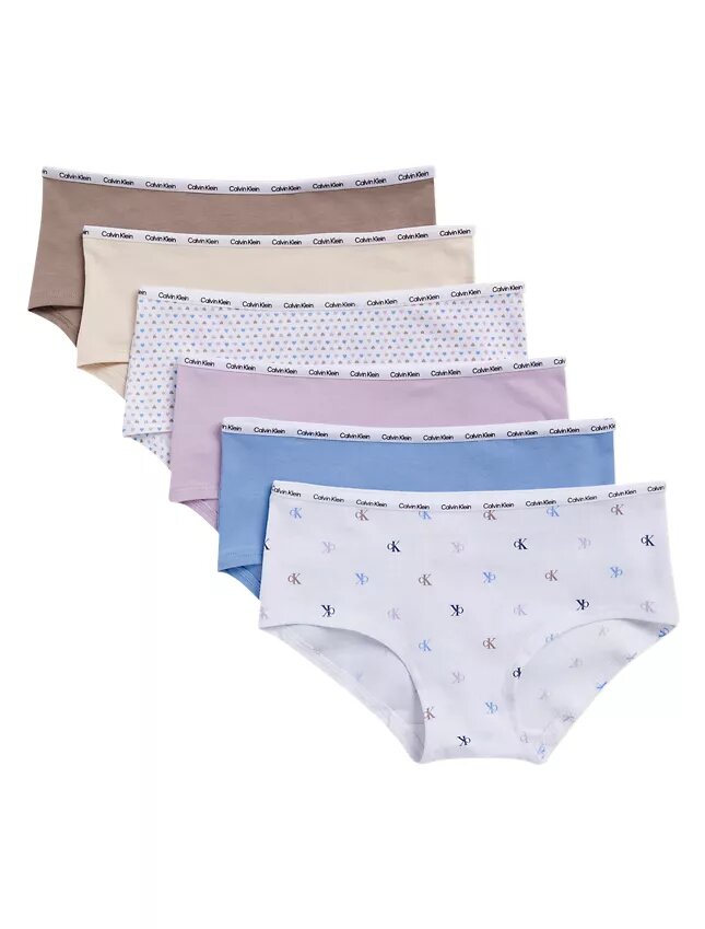 Tyttöjen Cotton Stretch-hipster-alusvaatteet, 6 kpl Tyttöjen Cotton Stretch-hipster-alusvaatteet, 6 kpl