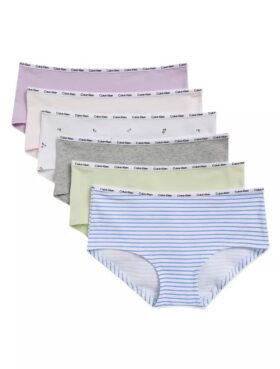 Tyttöjen Cotton Stretch-hipster-alusvaatteet, 6 kpl