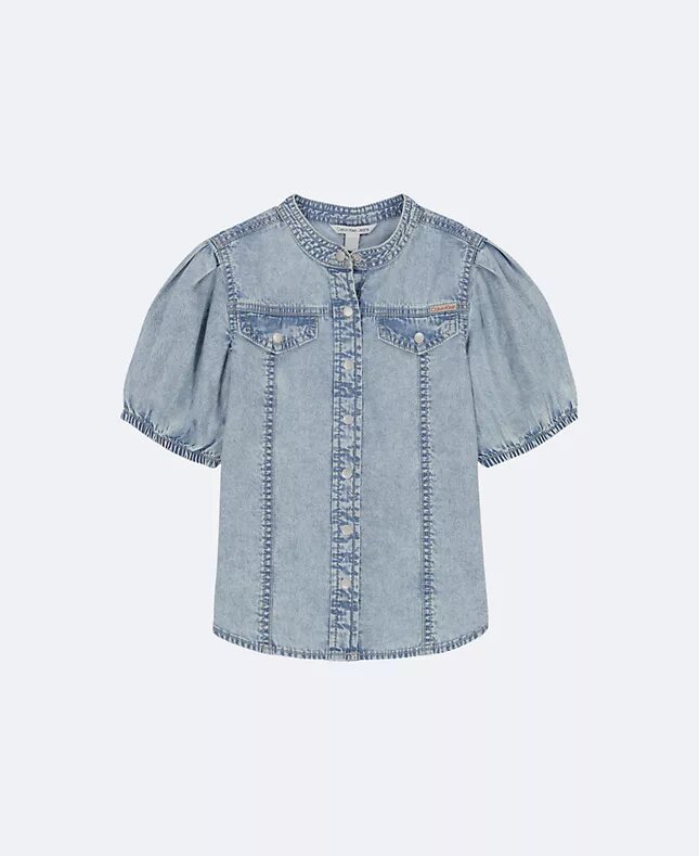 Tyttöjen Denim-napituspaita Tyttöjen Denim-napituspaita