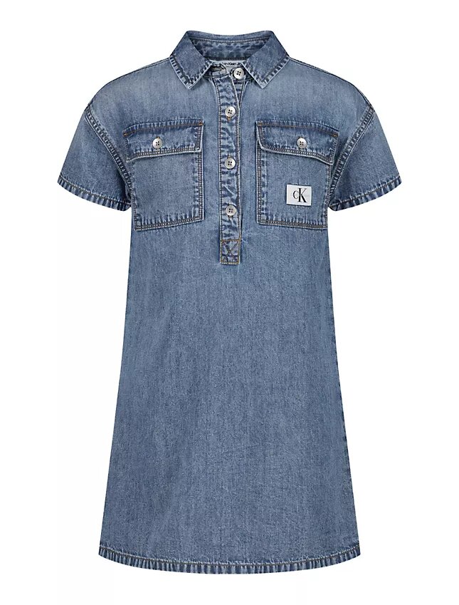 Tyttöjen Denim-paita-mekko Tyttöjen Denim-paita-mekko