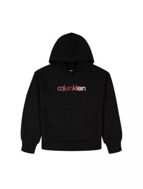 Tyttöjen fleece-huppari logokuvioinnilla
