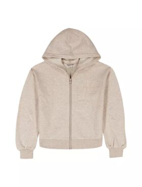 Tyttöjen fleece-huppari vetoketjulla