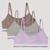 Tyttöjen Varsity-cotton Stretch 3-pakkaus lyhyt Bralette Tyttöjen Varsity-cotton Stretch 3-pakkaus lyhyt Bralette