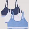 Tyttöjen Varsity-cotton Stretch 3-pakkaus lyhyt Bralette Tyttöjen Varsity-cotton Stretch 3-pakkaus lyhyt Bralette