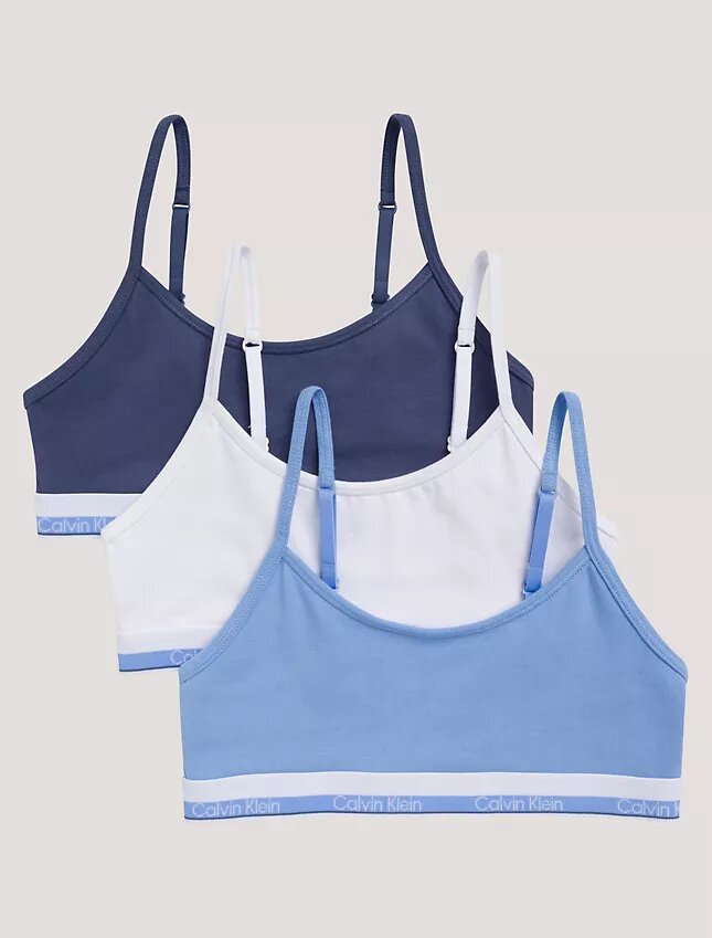 Tyttöjen Varsity-cotton Stretch 3-pakkaus lyhyt Bralette Tyttöjen Varsity-cotton Stretch 3-pakkaus lyhyt Bralette