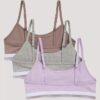 Tyttöjen Varsity-cotton Stretch 3-pakkaus lyhyt Bralette Tyttöjen Varsity-cotton Stretch 3-pakkaus lyhyt Bralette