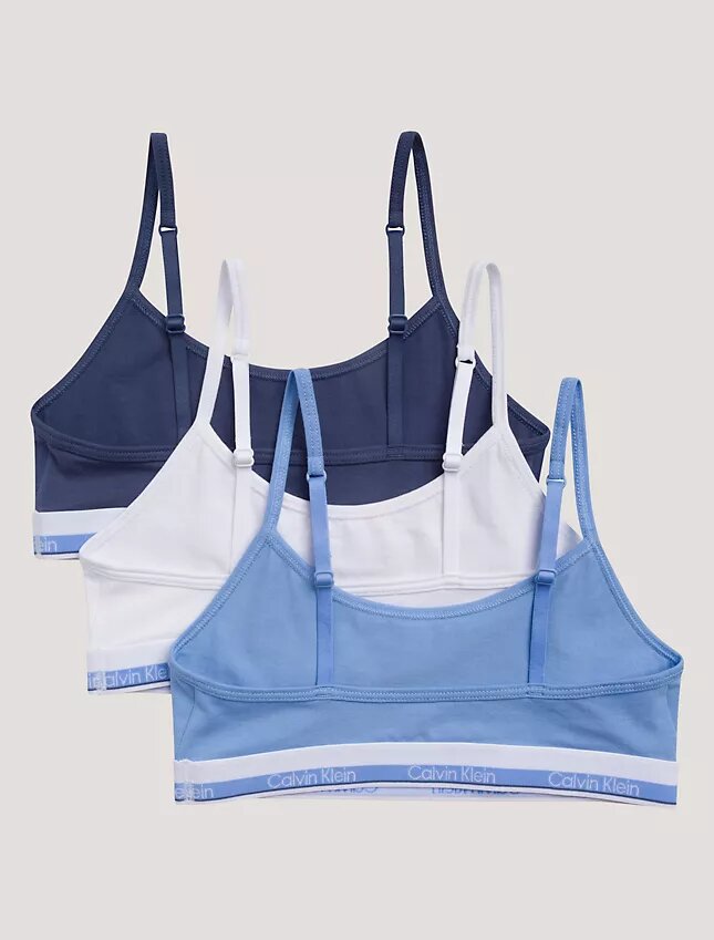 Tyttöjen Varsity-cotton Stretch 3-pakkaus lyhyt Bralette Tyttöjen Varsity-cotton Stretch 3-pakkaus lyhyt Bralette