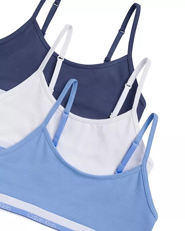 Tyttöjen Varsity-cotton Stretch 3-pakkaus lyhyt Bralette Tyttöjen Varsity-cotton Stretch 3-pakkaus lyhyt Bralette