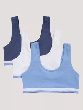 Tyttöjen Varsity-Cotton Stretch-Bralette-3-pakkaus