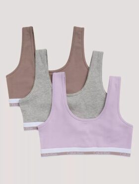 Tyttöjen Varsity-Cotton Stretch-Bralette-3-pakkaus