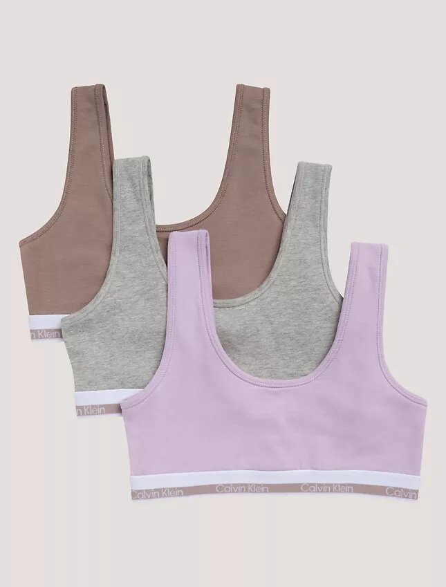 Tyttöjen Varsity-Cotton Stretch-Bralette-3-pakkaus Tyttöjen Varsity-Cotton Stretch-Bralette-3-pakkaus