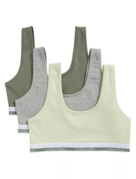 Tyttöjen Varsity-Cotton Stretch-Bralette-3-pakkaus