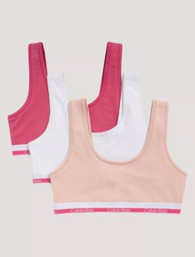 Tyttöjen Varsity-Cotton Stretch-Bralette-3-pakkaus