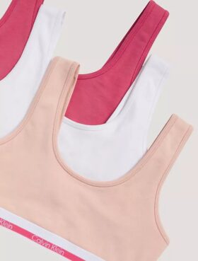 Tyttöjen Varsity-Cotton Stretch-Bralette-3-pakkaus